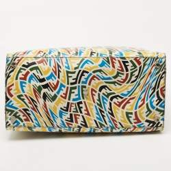 Fendi x Sarah Coleman Multicolor FF Vertigo Leather Shopper Tote