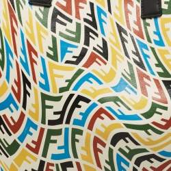 Fendi x Sarah Coleman Multicolor FF Vertigo Leather Shopper Tote