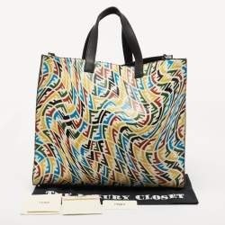 Fendi x Sarah Coleman Multicolor FF Vertigo Leather Shopper Tote