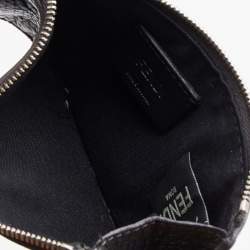 Fendi Grey Leather Zip Card Holder