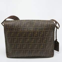 Fendi Tobacco Zucca Coated Canvas Spalmati Messenger Bag