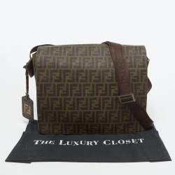 Fendi Tobacco Zucca Coated Canvas Spalmati Messenger Bag