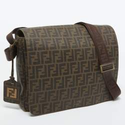 Fendi Tobacco Zucca Coated Canvas Spalmati Messenger Bag