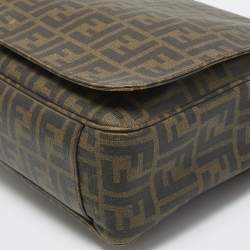 Fendi Tobacco Zucca Coated Canvas Spalmati Messenger Bag