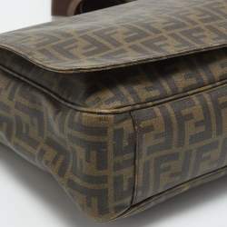 Fendi Tobacco Zucca Coated Canvas Spalmati Messenger Bag
