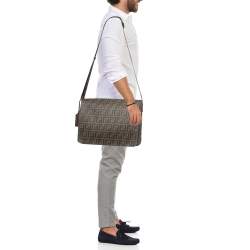 Fendi Tobacco Zucca Coated Canvas Spalmati Messenger Bag