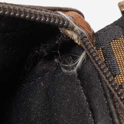 Fendi Tobacco Zucca Canvas and Leather Flat Messenger Bag