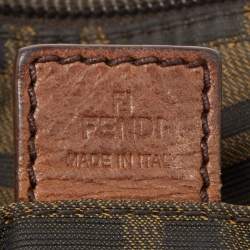 Fendi Tobacco Zucca Canvas and Leather Flat Messenger Bag