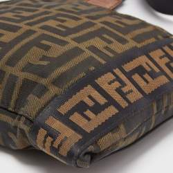 Fendi Tobacco Zucca Canvas and Leather Flat Messenger Bag