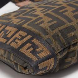 Fendi Tobacco Zucca Canvas and Leather Flat Messenger Bag