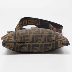 Fendi Tobacco Zucca Canvas and Leather Flat Messenger Bag