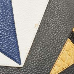 مملوكة مسبقًا Fendi Grey/Black Selleria Leather and Fur Monster Eyes Backpack