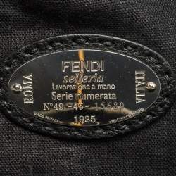 مملوكة مسبقًا Fendi Grey/Black Selleria Leather and Fur Monster Eyes Backpack