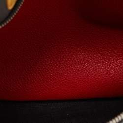 مملوكة مسبقًا Fendi Grey/Black Selleria Leather and Fur Monster Eyes Backpack