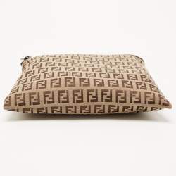 Fendi Beige Zuchinno Canvas Zip Pouch