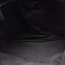 Fendi Blue/Black FF Jacquard Fabric Medium Drawstring Backpack