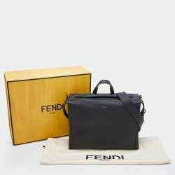 Pre Owned Fendi Black Leather Lui Briefcase