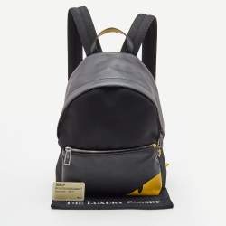 Fendi Black Nylon and Leather Mono Eye Bug Backpack
