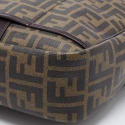 Pre Owned Fendi Tobacco Zucca Coated Canvas and Leather Laptop Bag