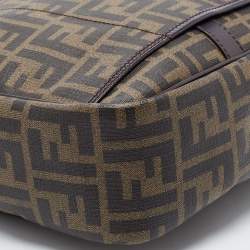 Pre Owned Fendi Tobacco Zucca Coated Canvas and Leather Laptop Bag