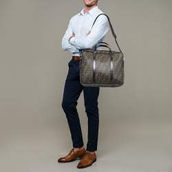 Brown Zucca Coated Canvas Briefcase