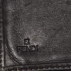 Pre Owned Fendi Brown/Beige Zucchino Canvas and Leather Bifold Wallet