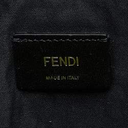 Pre Owned Fendi Yellow/Black Leather Monster Eyes Zip Pouch