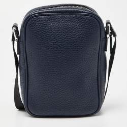 Pre Owned Fendi Blue Leather Monster Eyes Crossbody Bag