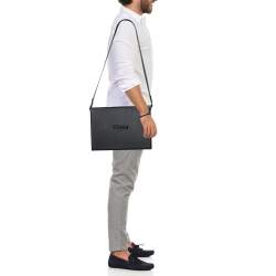 Fendi Black Leather Box Messenger Bag