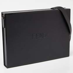 Fendi Black Leather Box Messenger Bag