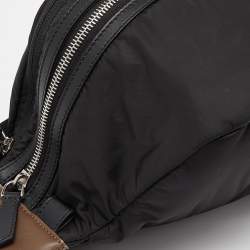 Fendi Black Nylon,Knit Fabric and Leather Mono Eye Bug Backpack