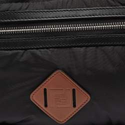 Fendi Black Nylon,Knit Fabric and Leather Mono Eye Bug Backpack