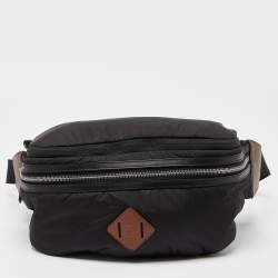 Fendi Black Nylon,Knit Fabric and Leather Mono Eye Bug Backpack