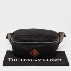 Fendi Black Nylon,Knit Fabric and Leather Mono Eye Bug Backpack