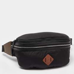 Fendi Black Nylon,Knit Fabric and Leather Mono Eye Bug Backpack