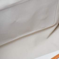 مملوكة مسبقًا Fendi Off White/Tan Coated Canvas and Leather Medium Peekaboo Defender Pouch