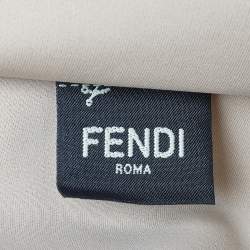 مملوكة مسبقًا Fendi Off White/Tan Coated Canvas and Leather Medium Peekaboo Defender Pouch