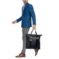 Fendi Black Zucca Coated Canvas and Leather Large Vertical Tote