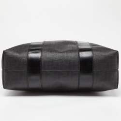 Fendi Black Zucca Coated Canvas and Leather Large Vertical Tote
