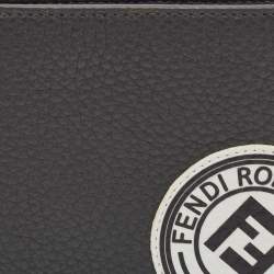 Fendi Grey Leather Roman Bifold Wallet