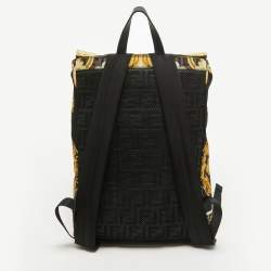 Fendi x Versace Multicolor Printed Barocco Nylon Backpack