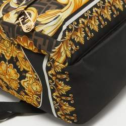 Fendi x Versace Multicolor Printed Barocco Nylon Backpack