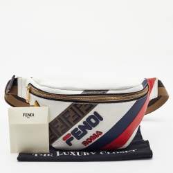 Fendi x Fila White/Multicolor Leather Belt Bag