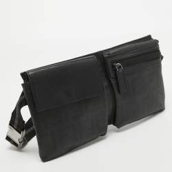 Fendi Black Zucca Coated Canvas Belt Bag