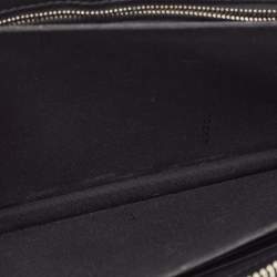 Fendi Black/Tobacco Zucca Embossed Leather Zip Pouch