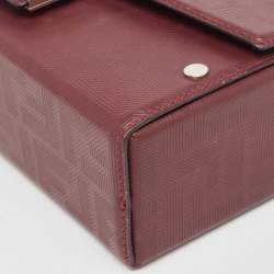 Fendi Burgundy Shadow Leather Soft Trunk Baguette Bag