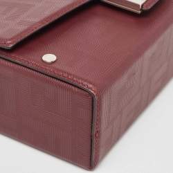 Fendi Burgundy Shadow Leather Soft Trunk Baguette Bag