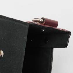 Fendi Burgundy Shadow Leather Soft Trunk Baguette Bag