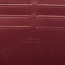Fendi Burgundy Shadow Leather Soft Trunk Baguette Bag