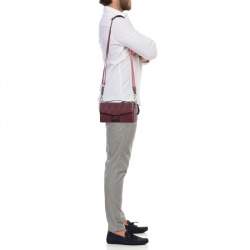 Fendi Burgundy Shadow Leather Soft Trunk Baguette Bag